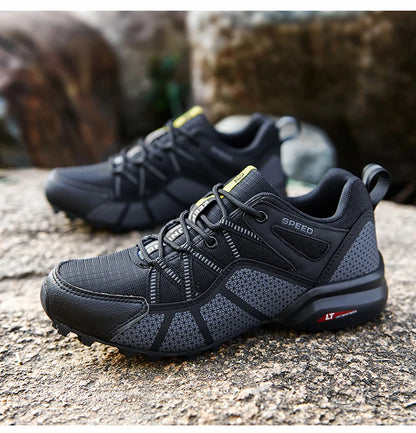 Men's hiking shoes, all-terrain outdoor sports shoes, breathable mesh, non-slip, wear-resistant hiking shoes, outdoor cycling shoes