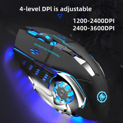 Ratón gaming Mecha inalámbrico Bluetooth 2.4G USB, recargable, silencioso y retroiluminado, ratón ergonómico para oficina, accesorios de juego