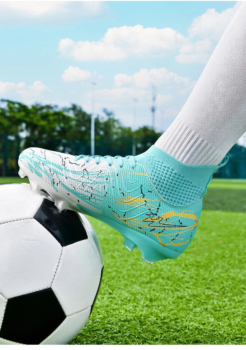 Chaussures de football à crampons FG pour terrain ferme, coupe basse, à lacets, pour hommes, professionnelles, antidérapantes, résistantes à l'usure, pour entraînement sur herbe naturelle