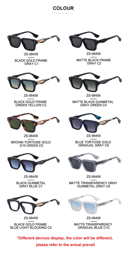 Polarized Classic Square Sunglasses Men 2026 Luxury Brand Steampunk UV400 Driving Sun Glasses For Male Trendy Small Frame Shades
