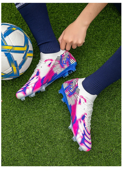 New Men's Soccer Shoes Hot-Selling Sneakers Grass Cleats High-Quality Football Boots Non-Slip Boys Match Outdoor High-Top Light
