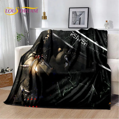 Overwatch Gamer DVA Reaper Manta Macia de Peluche, Manta de Flanela para Sala de Estar, Quarto, Cama, Sofá, Piquenique, Criança, 3D