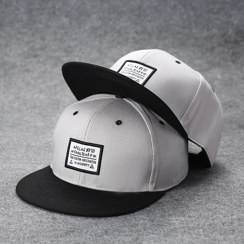 Men's Letter Embroidery Tide All-Match Flat Brim Baseball Cap Ladies Summer Hip-Hop Hat Outdoor Shade Adjustable Peaked Cap