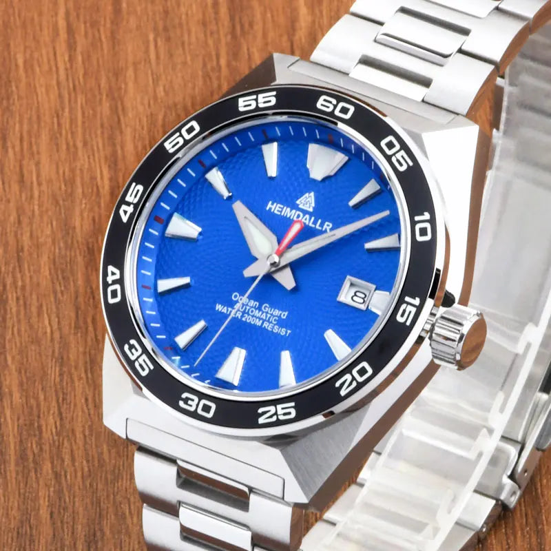 Heimdallr Monster GS Diver Men's Watch 43mm Blue Dial Sapphire Ceramic Bezel NH35 Automatic Movement Stainless Bracelet 20Bar
