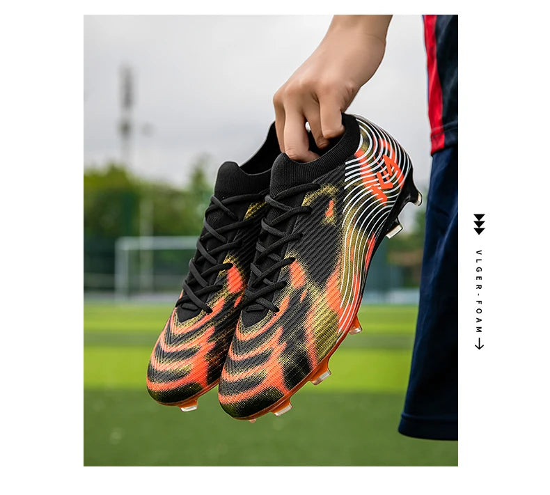New Men's Soccer Shoes Match Outdoor Sneakers Grass Cleats Hot-selling Football Boots Non-Slip Boys High-quality High-top Light