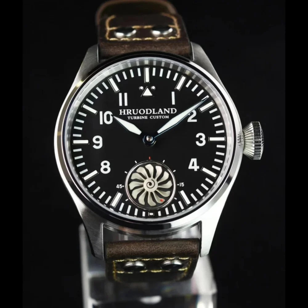 Reloj mecánico para hombre Hruodland 2025 nuevo, Seagull ST3620, piloto retro 43MM, luminiscencia Bgw-9, cristal de zafiro, turbina