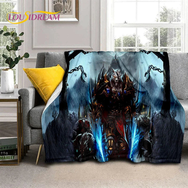 WOW, World of Warcraft  Demon Hunter, Lich King Game 3D Soft Blankets,Throw Blanket for Picnic Beds Sofa Home Bedroom Kids Gifts