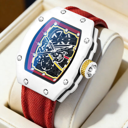 Nuovo orologio da uomo al quarzo ultra sottile a forma di tonneau, best seller di moda, orologio da uomo di marca, orologio di lusso al quarzo