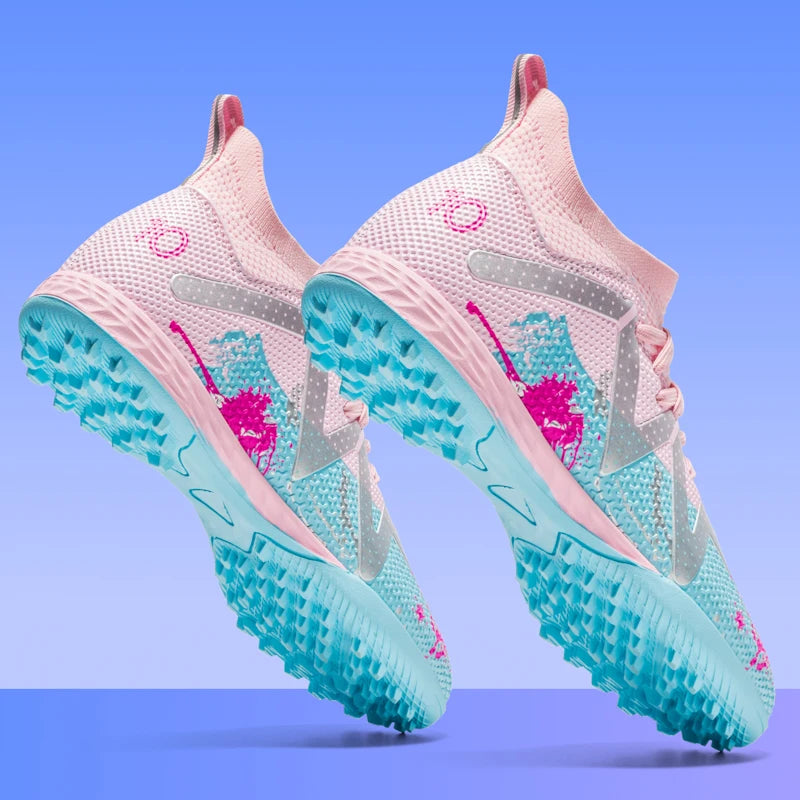 Chaussures de football TF pour adultes, semelle en caoutchouc résistante à l'usure pour terrain synthétique, chaussures de football légères en PU pour hommes, pour matchs sur gazon extérieur