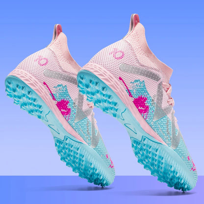 Chaussures de football TF pour adultes, semelle en caoutchouc résistante à l'usure pour terrain synthétique, chaussures de football légères en PU pour hommes, pour matchs sur gazon extérieur