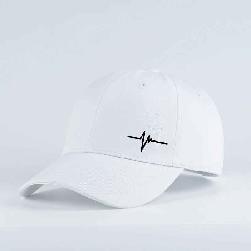 Heartbeat ECG Lifeline Print Baseball Cap Men Women Adjustable Dad Hat Minimalist Casual Sport Sun Hat