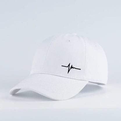 Heartbeat ECG Lifeline Print Baseball Cap Men Women Adjustable Dad Hat Minimalist Casual Sport Sun Hat