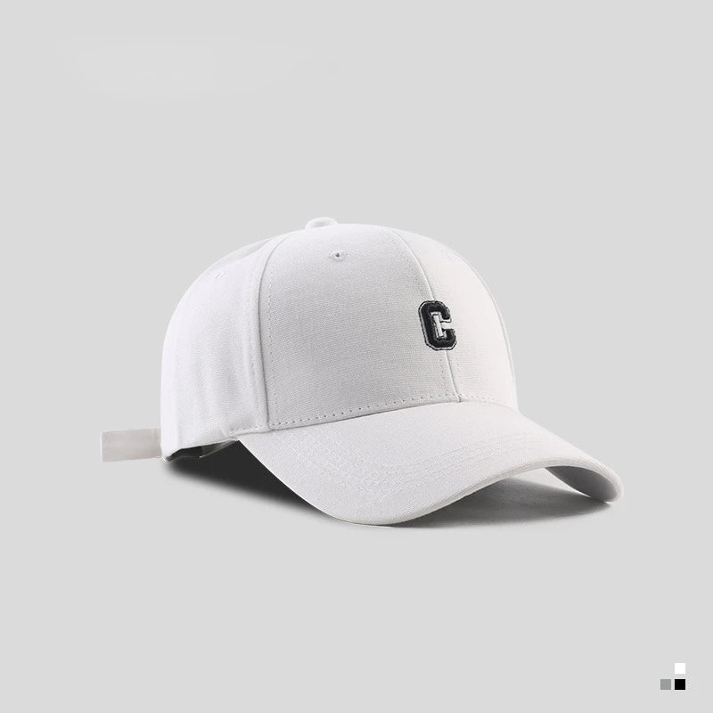 Hard-top C Letter Baseball Cap Men Women's Korean version of the tide peaked cap wide-brimmed big head  the curved brimmed hat