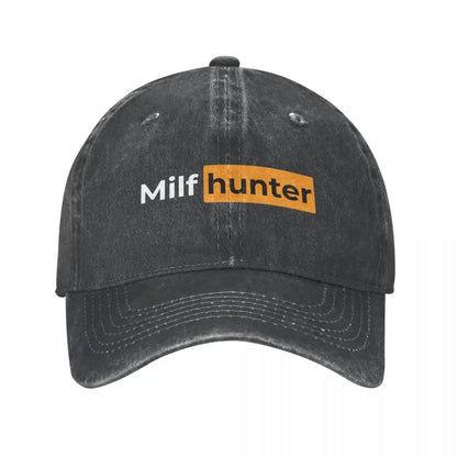 Funny Milf Hunter Baseball Caps Vintage Distressed Washed Headwear Unisex Outdoor Activities Gift Hats Cap