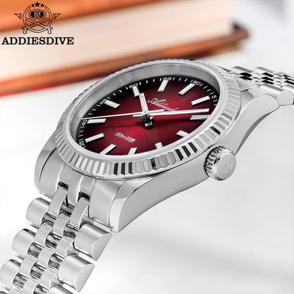 Relógio masculino novo ADDIESDIVE AD2073, vidro de safira, 36mm, VH31, quartz, efeito sunburst, 10Bar, impermeável para mergulho, luminoso