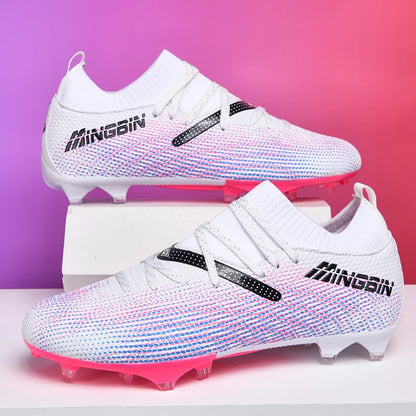 Turf Soccer Cleats Professional Men Football Boots Breathable Mesh Youth Soccer Shoes Anti Skid Male Sneakers Society Chuteira