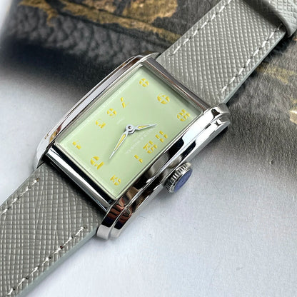 New MERKUR NH05 Rectangle Retro Casual Watch for Men Business Series Automatic Chorded Watch Sapphire White Watch