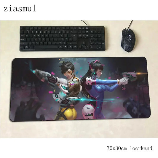 Alfombrilla gamer D.Va 70x30cm XL para ratón gaming, PC y portátil, tapete de escritorio bonito para juegos, regalo de Navidad para gamers, alfombrilla gamepad