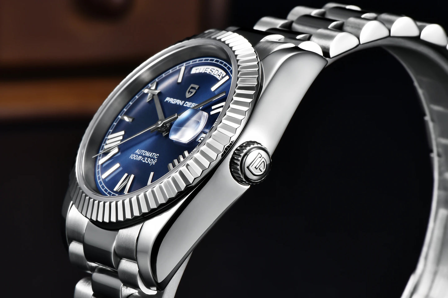 PAGANI DESIGN Luxury Men Watch Sapphire mirror Luminous Stainless Steel Watch Week Date Mechanical Waterproof ST16 Man watch