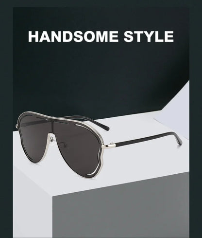 Oversized One-Piece Pilot Sunglasses Women Big Frame Luxury Brand Butterfly Shaped Sun Glasses For Ladies Shield Eyewear Shades