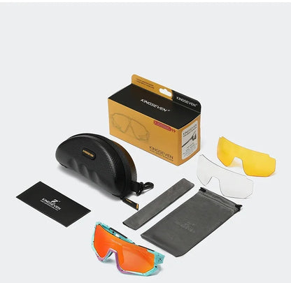 KINGSEVEN Cycling Anti-UV Sunglasses Men Women Bicycle Glasses UV400 Polarized Fishing Bike Climbing Large Frame Sports Eyewear