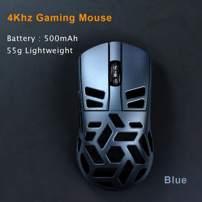 Mouse da gaming wireless DAREU Al-mg Tri-mode 8Khz PBT con ricarica rapida, PAW3950, 30000 DPI, leggero, per PC gamer