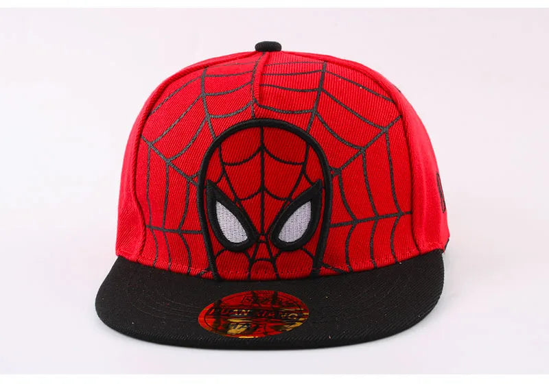 Cartoon Spider Embroidery Baseball Cap Flat Hip Hop Snapback Hat Adjustable Sun Hat for Casual Party Cosplay