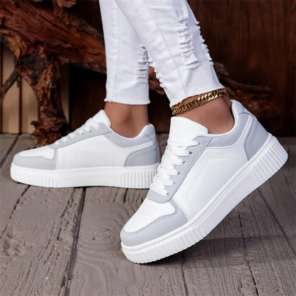 ZERJER Baskets unisexes, nouvelle collection, grandes tailles, chaussures de sport rétro classiques pour hommes, chaussures de skate, chaussures de tennis blanches à semelle épaisse, couleur unie