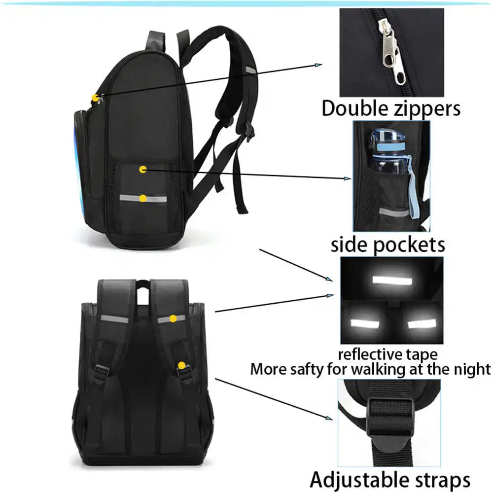 School Backpack With Multi Compartment, Large Cartoon Fortnite School Bags For Boys & Girls, Durable Child Backpack For Ages 5-10