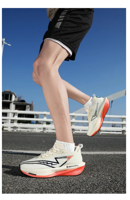 Zapatillas de running con placa de carbono para maratón, deportivas, transpirables, ligeras, cómodas y antideslizantes para hombre y mujer