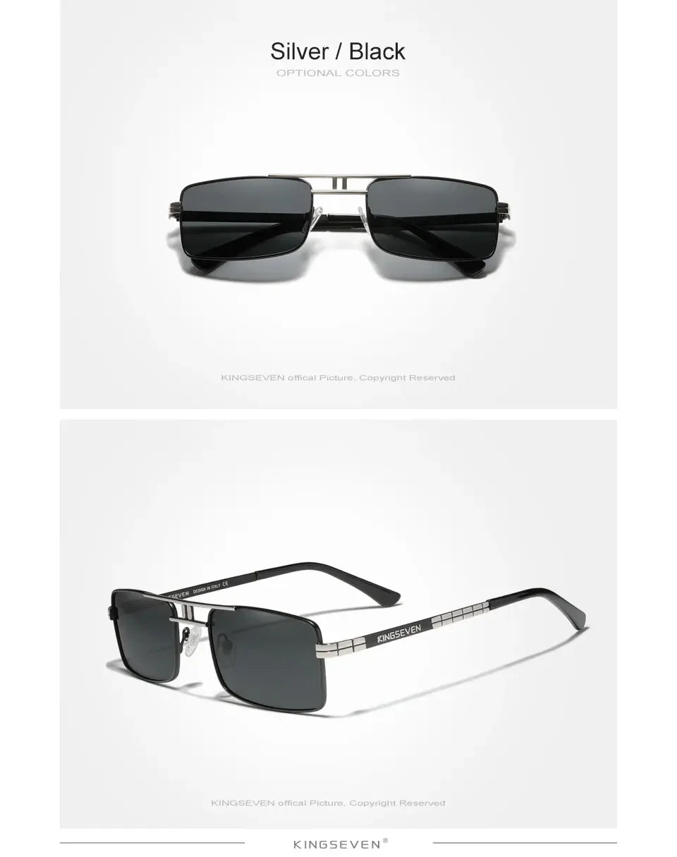 KINGSEVEN Brand Rectangle Frame Sunglasses For Men Polarized Design Glasses Fashion High Quality Driving Eyewear UV400
