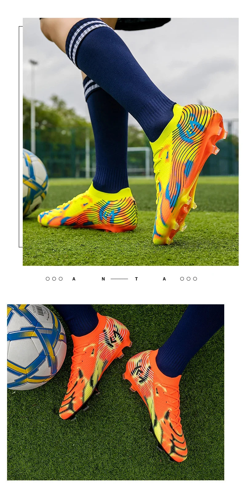 New Men's Soccer Shoes Cleats High-Quality Football Boots Hot-Selling Sneakers Grass Non-Slip Boys Match Outdoor High-Top Light