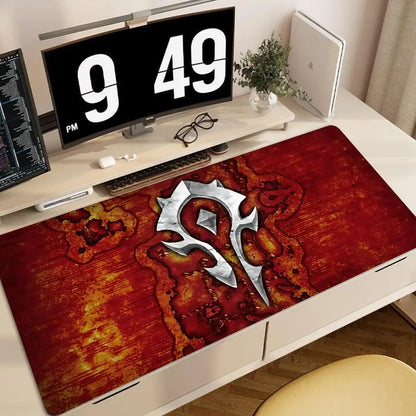 World of Warcraft anime XXL gamingmuismat-deskmat met vergrendelde rand, toetsenbord- en muismat voor kantoor, gamer-computeraccessoires HYBXXC