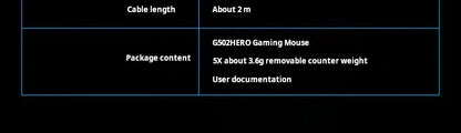 Mouse gaming cablato Logitech G502 HERO per e-sport, mouse meccanico con luce RGB, peso regolabile e macro programmabili per “Chicken Dinner”
