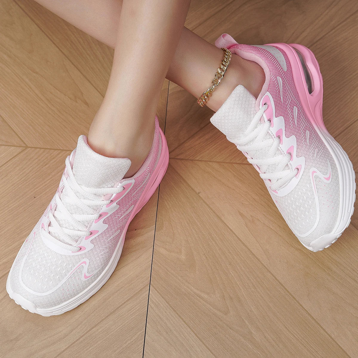 Damen-Sneaker Laufschuhe Damenmode mit Luftkissen und atmungsaktivem Mesh – Tennis- und Sportschuhe