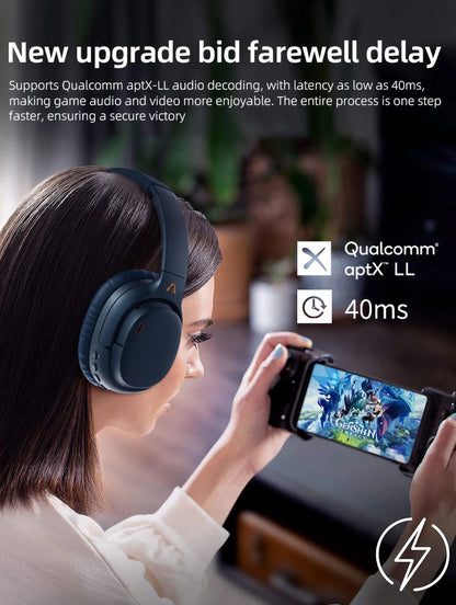 1Mii E700 Wireless Bluetooth Headphones LDAC Lossless Hi-Res Sound, ANC Active Noise Reduction, HIFI Stereo Gaming Headset, 65H