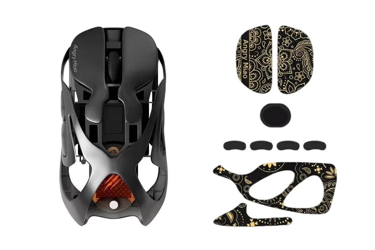 Ratón gaming inalámbrico Angry Miao Infinity de metal ultraligero hueco, intercambiable en caliente, PAW3950, doble 8K, con cable y trimodo