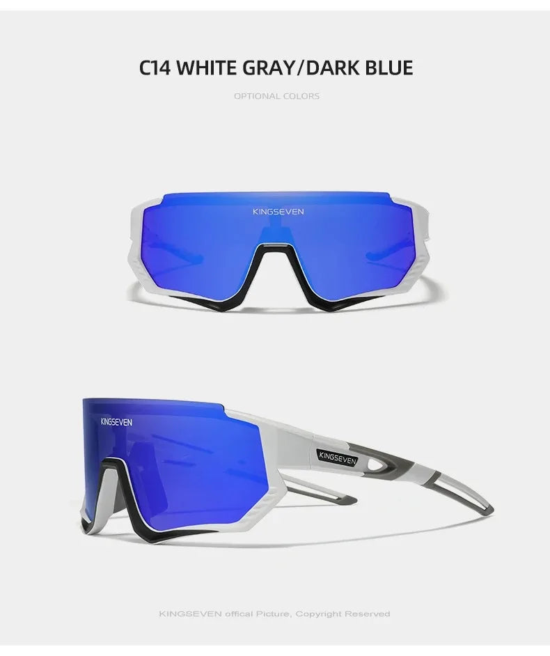 KINGSEVEN Cycling Anti-UV Sunglasses Men Women Bicycle Glasses UV400 Polarized Fishing Bike Climbing Large Frame Sports Eyewear
