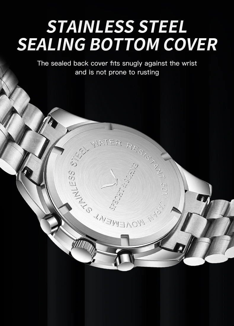 New 007 Specht&Sohne Sports Watches for Men Top Brand Luxury Steel Wrist Watch Fashion Japan VK68 Chronograph