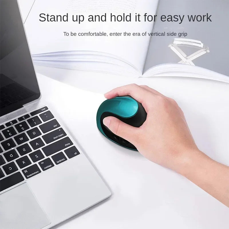 BTS-908 Ratón vertical recargable superventas, ratón inalámbrico ergonómico con receptor USB 2.4G, 1600 DPI ajustables y 6 botones