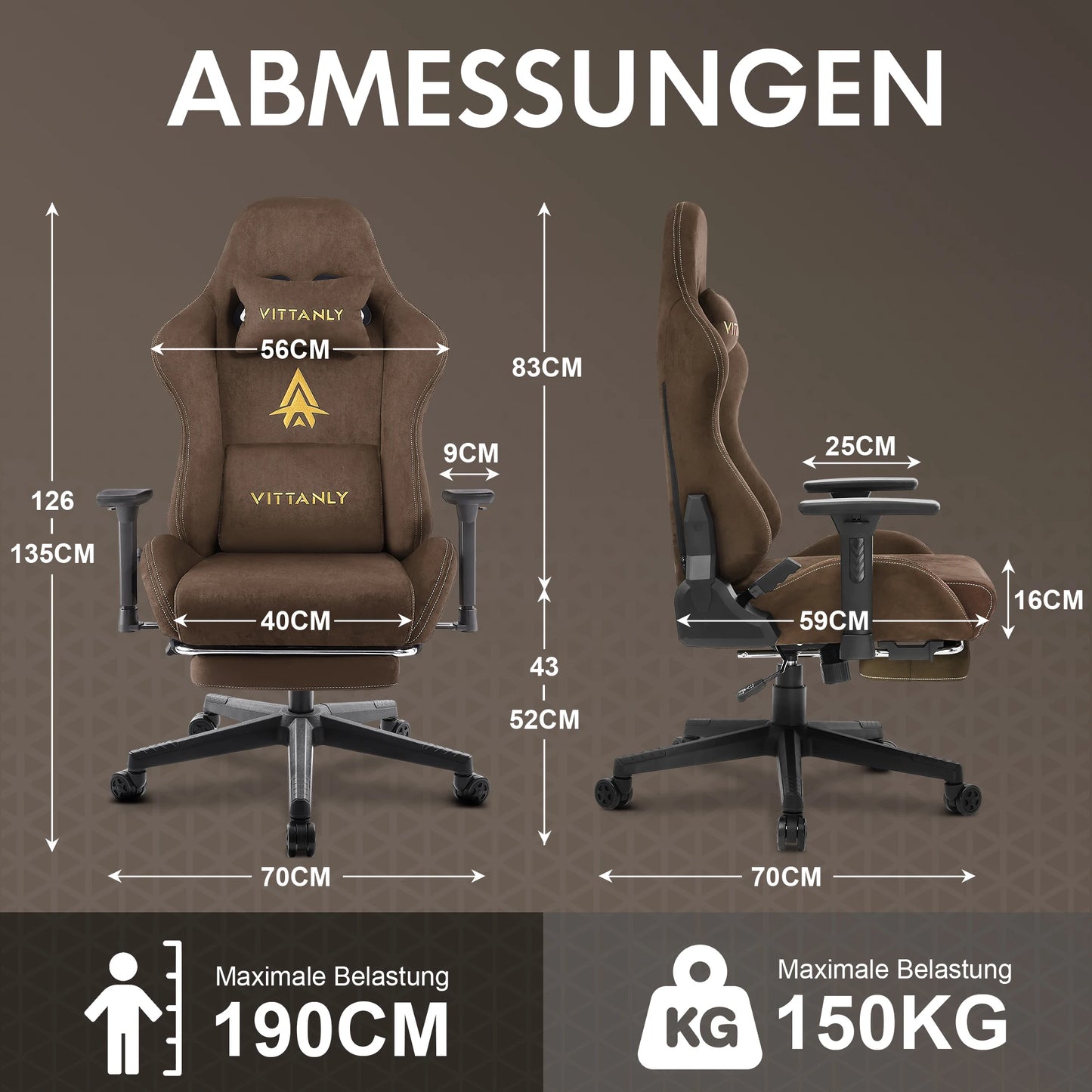 HAPIHAPPY Fashion Gaming Chair Genuine Computer Office Chair with Pocket Spring Cushion Linkage Armrests and Footrest Game Chair