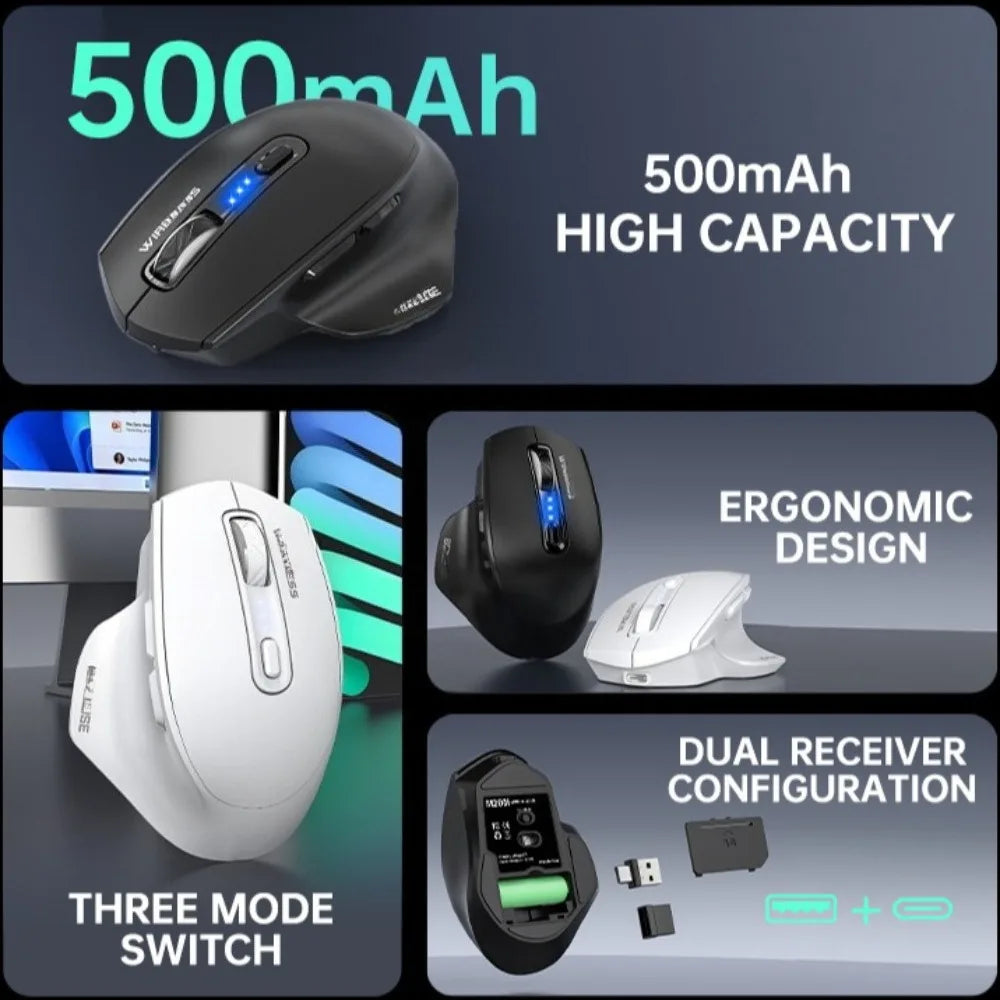 USB Wired Mouse RGB Backlight Silent Ergonomic Adjustable DPI for Desktop Laptop PC Office Gaming Home Daily Working Use