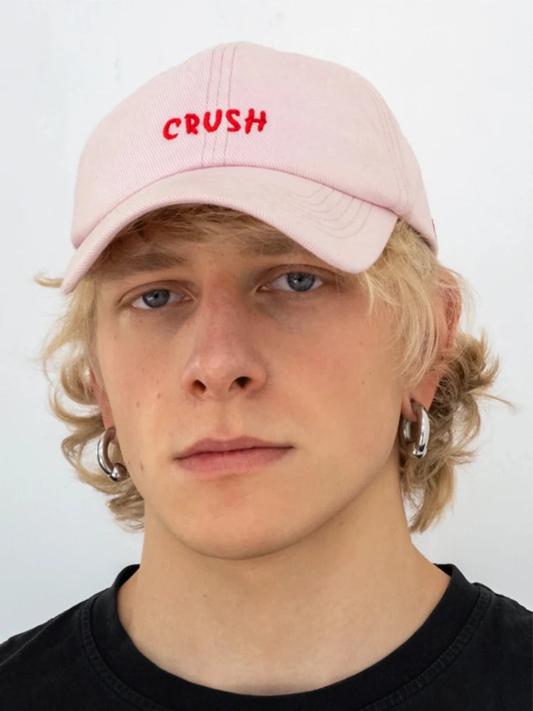New Arrival Unisex Embroidery "crush" Baseball Caps Black Embroidered Initials Dad Hat 100% Cotton Baseball Caps for Four Season