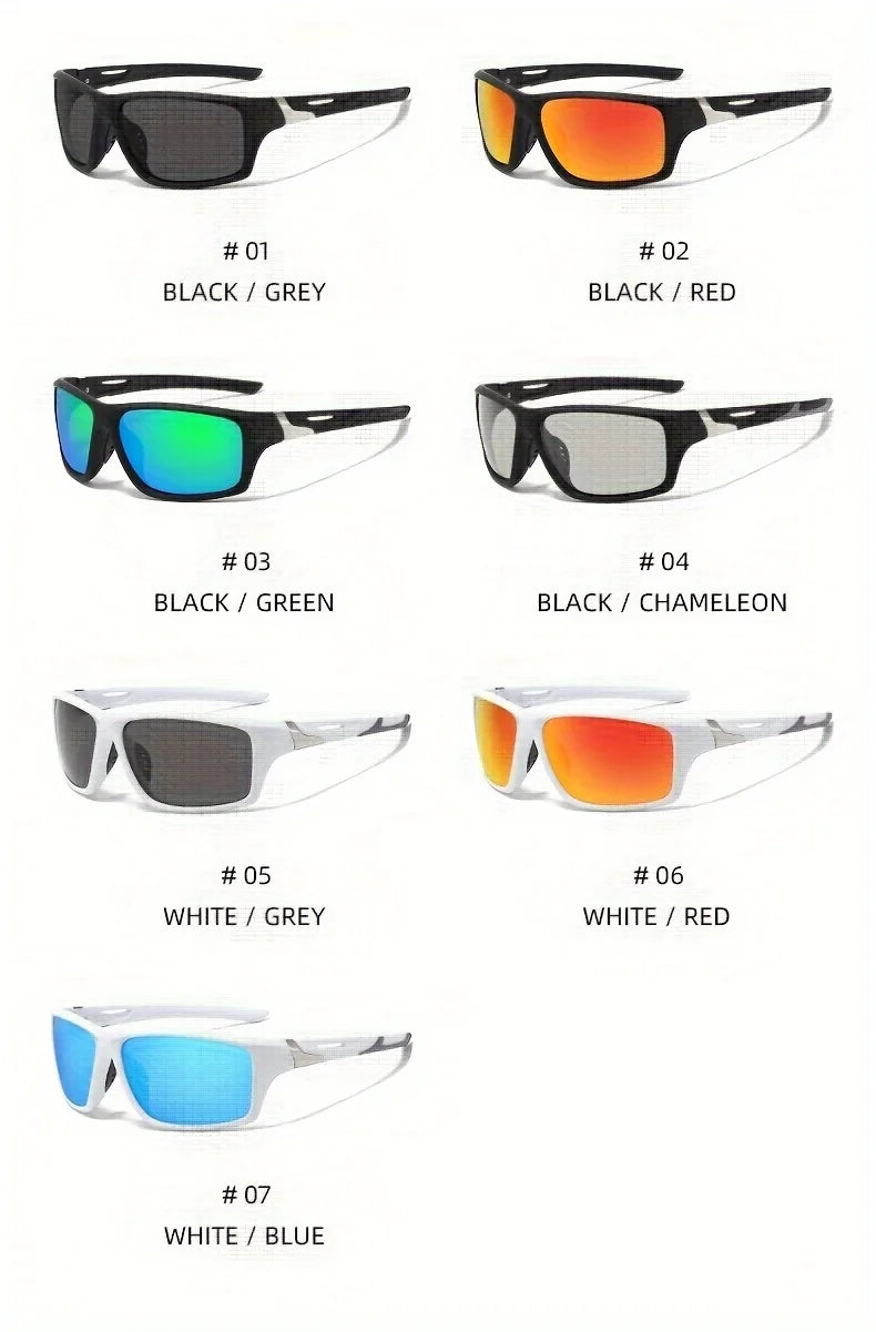 New Polarized Sports Sunglasses for Men, High-Quality TAC Lens Frame, Full Rim, UV Protection, Alloy Decorative, for Climbing