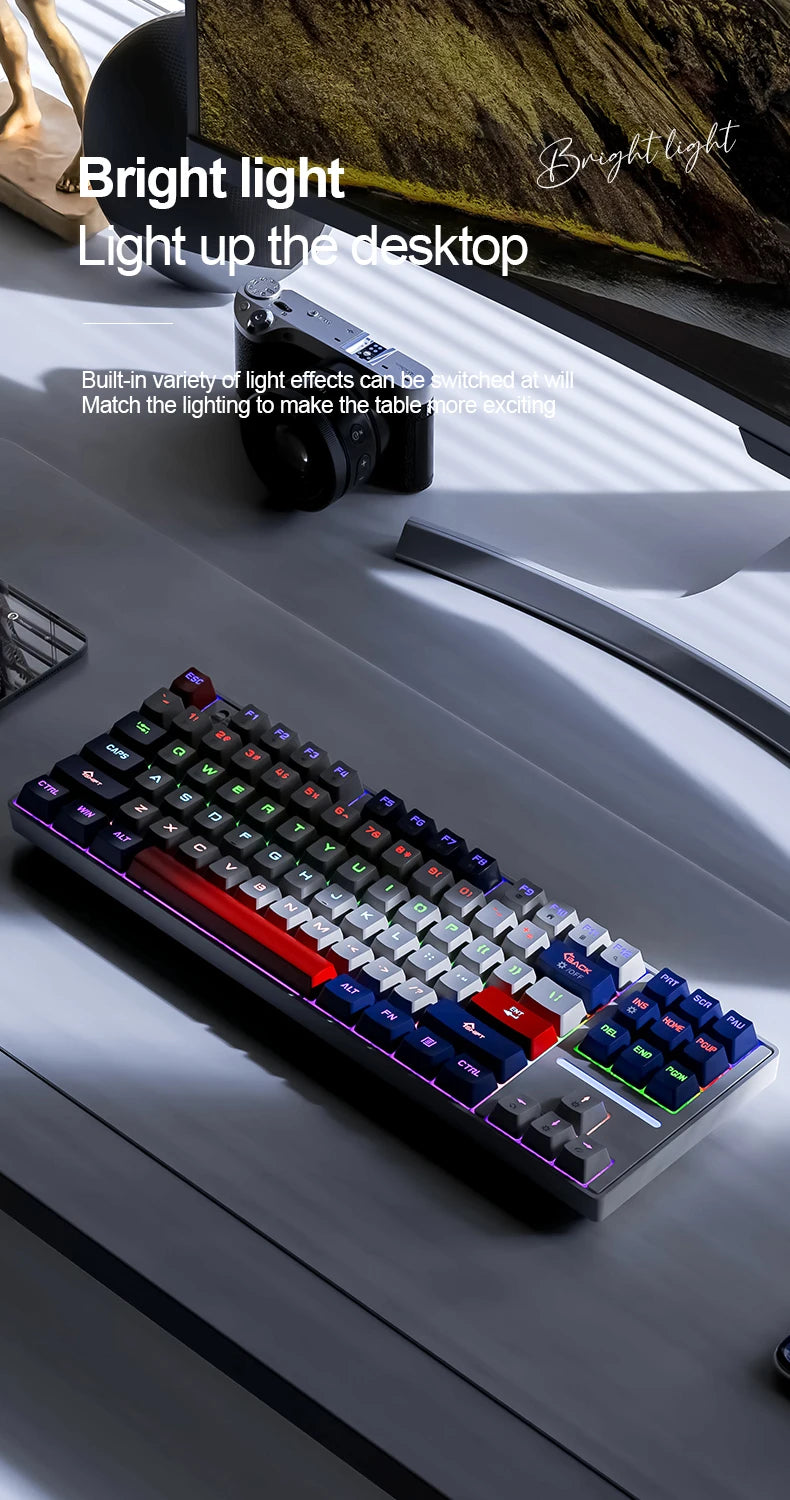 Teclado mecánico inalámbrico Bluetooth SMAILWOLF MK87 para gaming e-sports, teclas completas, hot-swap, teclado personalizable
