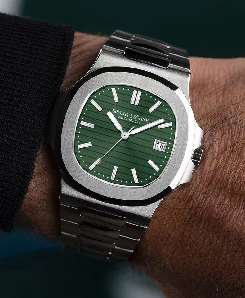 Relógio Masculino Specht&Sohne 2025 New Classic de Luxo Automático em Aço Inoxidável com Safira 8215, Relógio de Pulso Mecânico