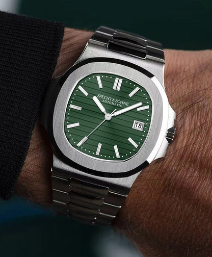 Relógio Masculino Specht&Sohne 2025 New Classic de Luxo Automático em Aço Inoxidável com Safira 8215, Relógio de Pulso Mecânico