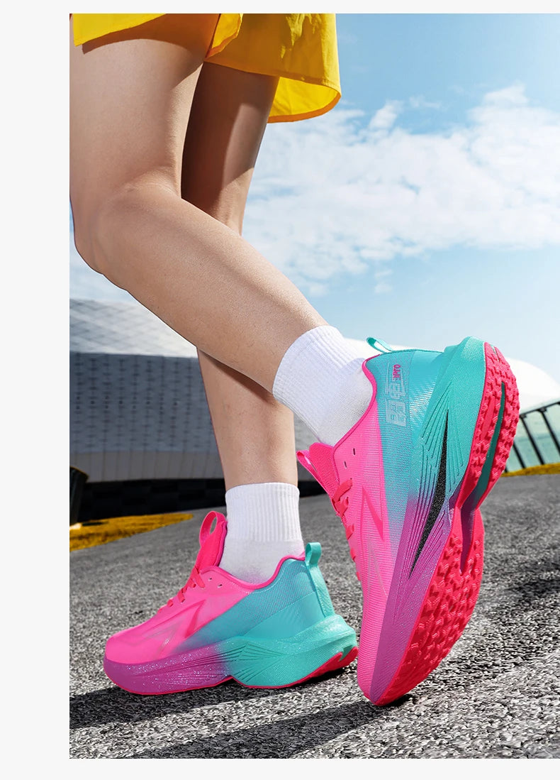 Running Shoes Carbon Plate Specialty Marathon Men's Sports Mesh Breathable Lightweight Women's Athletic Non-Skid Sneakers