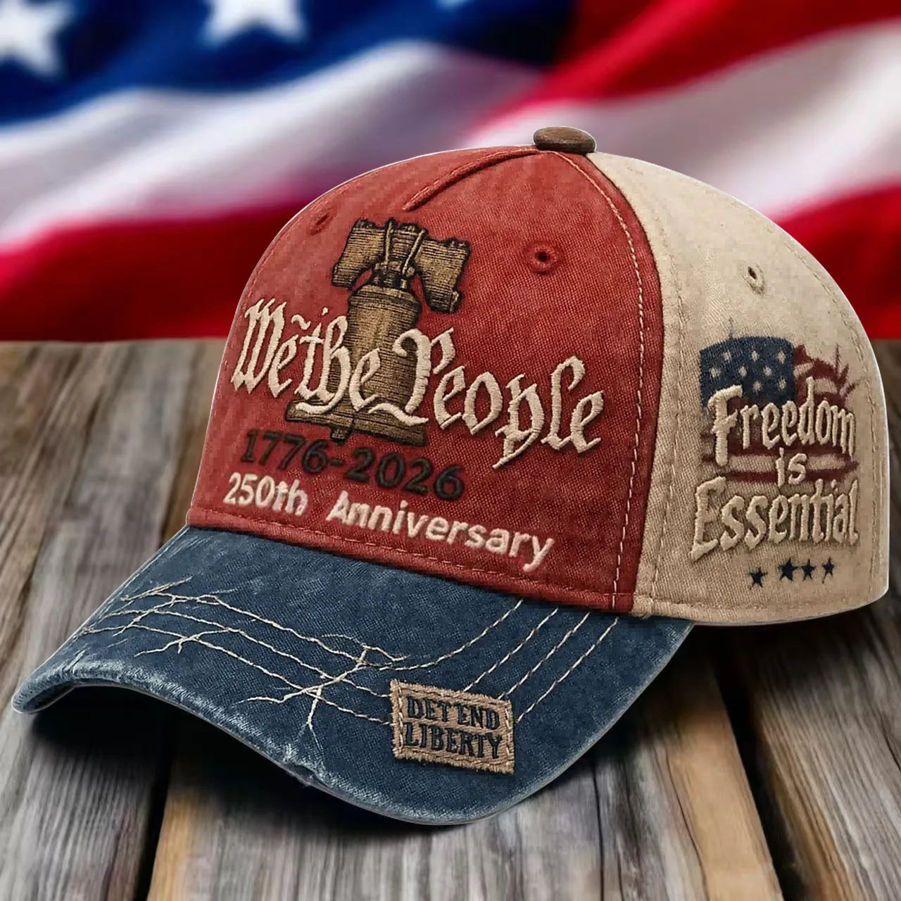 ABLECAP 2026 New Embroidered Baseball Caps For Patriotic USA 250th Anniversary Hat 1776-2026 Male Female Adult New Year Gift