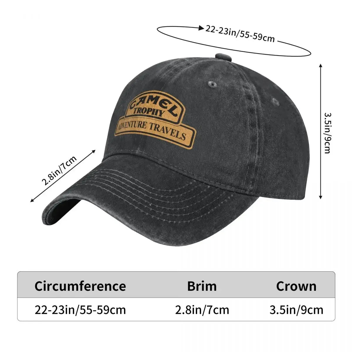 Retro Camel Trophy Racing baseballkasket til mænd og kvinder i distressed denim, snapback-kasket til udendørs brug om sommeren, ustruktureret blød kasket